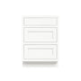 Inset Origami White RTA 12-36"W x 34.5"H x 25"D 9-Size Base Cabinet with 3 Drawers