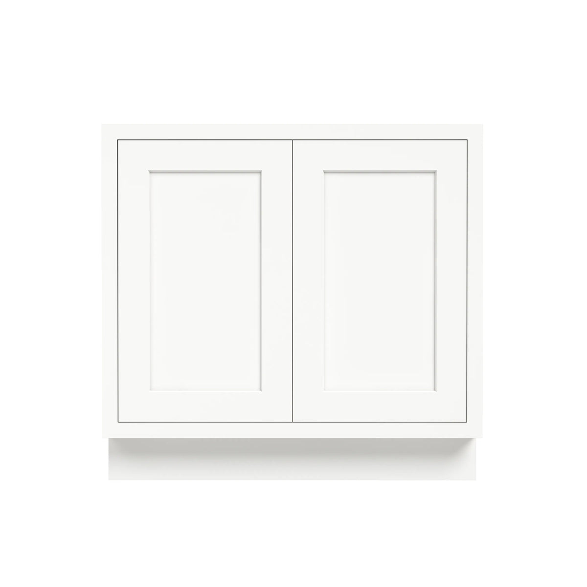 Inset Origami White RTA 24-36"W x 34.5"H x 25"D 5-Size Full Height Double Doors Base Cabinet