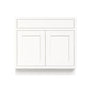 Inset Origami White RTA 24-36"W x 34.5"H x 25"D 5-Size Single Drawer Base Cabinet with 2 Doors