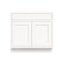 Inset Origami White RTA 24-36"W x 34.5"H x 25"D 5-Size Sink Base Cabinet with 2 Doors and 1 False Drawer
