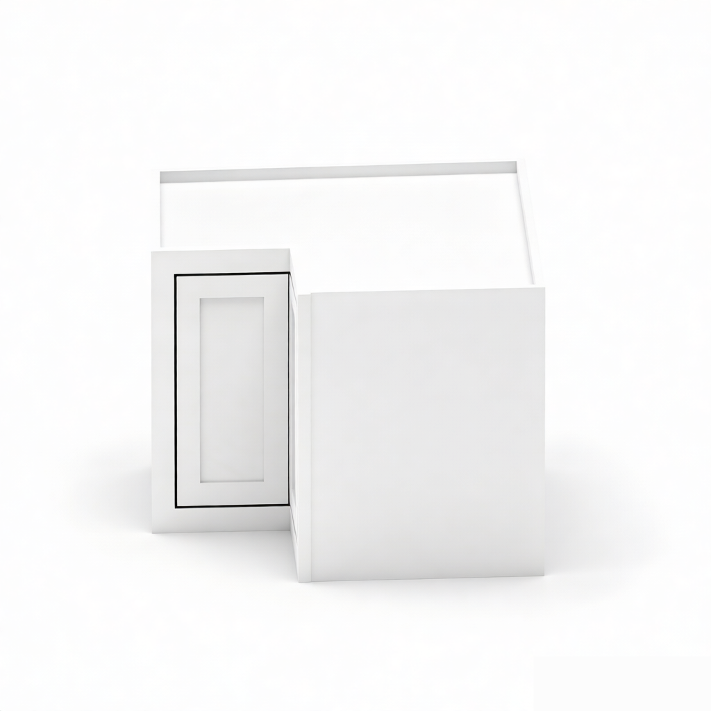 Inset Origami White RTA 25.5"W x 18-42"H x 13.5"D 3-Size Easy Reach Wall Cabinet with 2-3 shelves