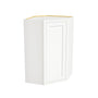 Inset Origami White RTA 25.5"W x 18-42"H x 13.5"D 4-Size Diagonal Corner Wall Cabinet with 2-3 Shelves