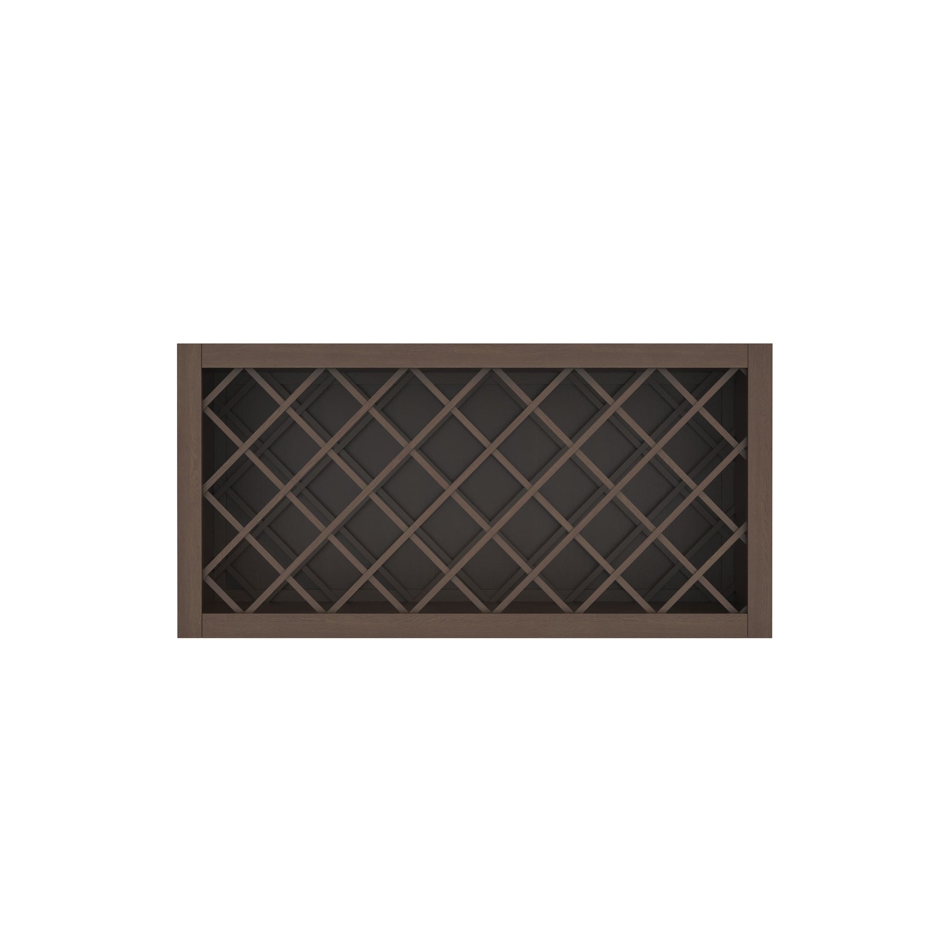 Inset Truffle Brown RTA 24-36"W x 15-30"H x 13.5"D 5-Size Diamond Lattice Wine Grid Wall Rack Cabinet