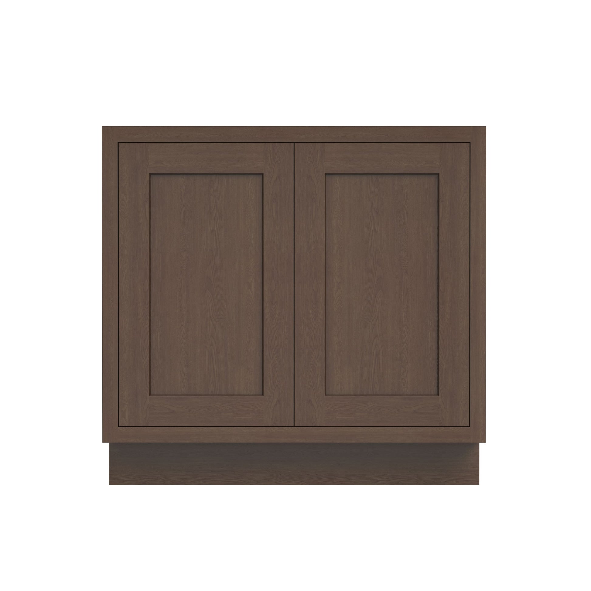 Inset Truffle Brown RTA 24-36"W x 34.5"H x 25"D 5-Size Full Height Double Doors Base Cabinet