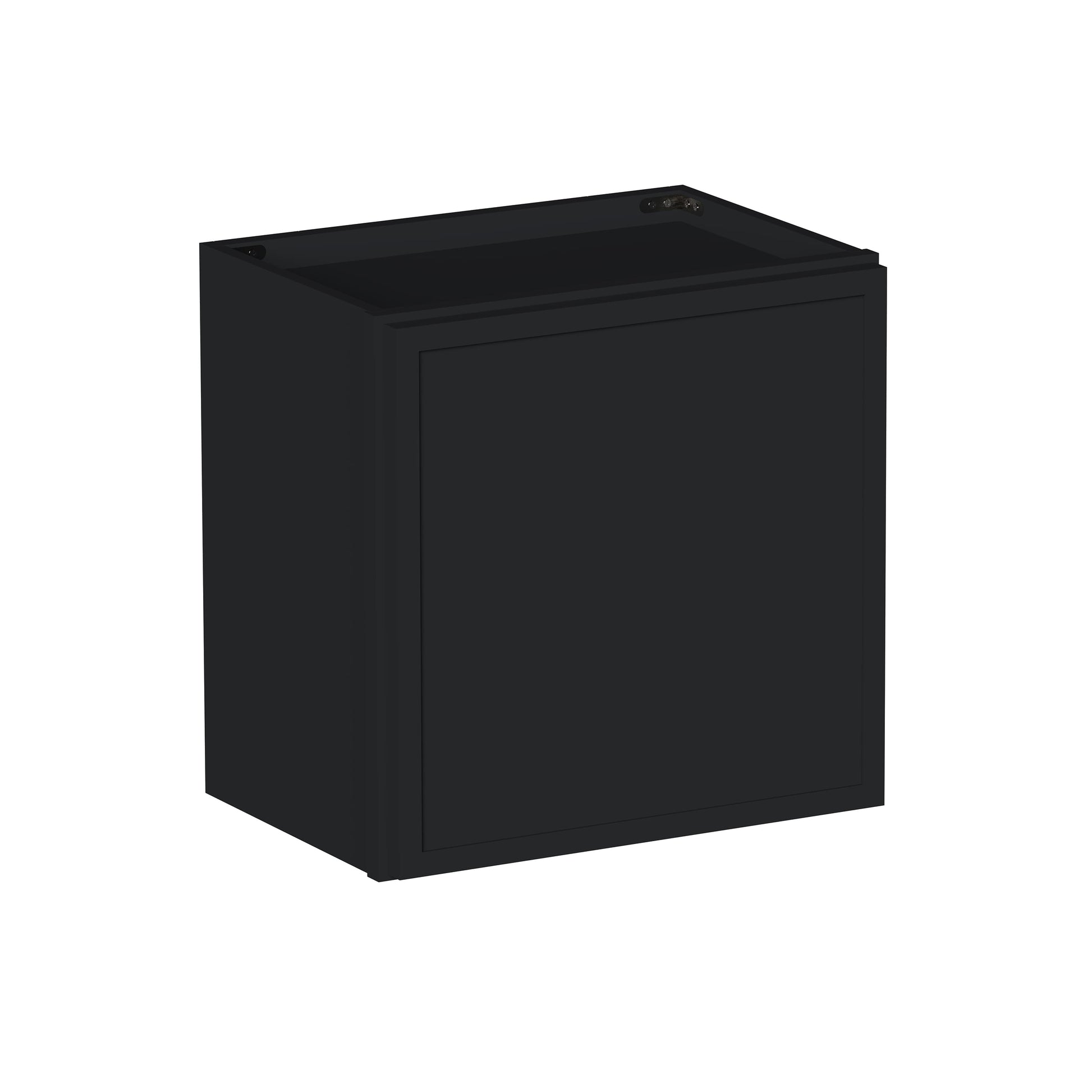 Slim Ebony Black Shaker RTA 12"/15"/18"/21"W x 18"H x 12"D Single Door Short Wall Cabinet