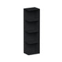 Slim Ebony Black Shaker RTA 12"W x 30"/36"/42"H x 9"D Wall Open Shelf with 3/4 Layers