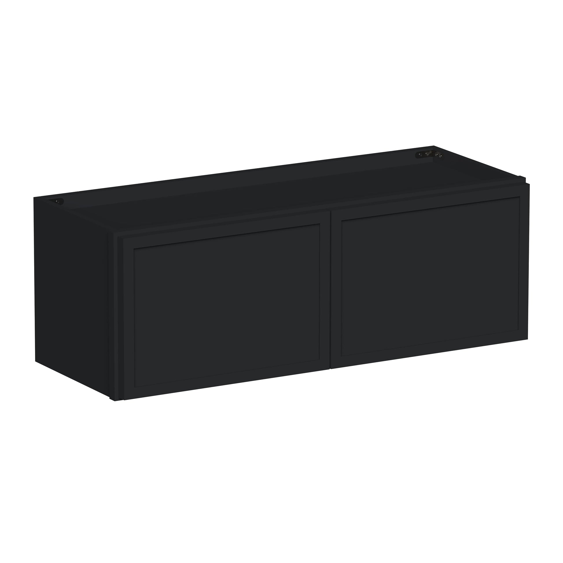 Slim Ebony Black Shaker RTA 24"-36"W x 12"-24"H x 12"D 17-Size Short Wall Cabinet with 2 Doors