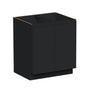 Slim Ebony Black Shaker RTA 24"-36"W x 34.5"H x 24"D 5-Size Full Height Door Base Cabinet with 2 Doors