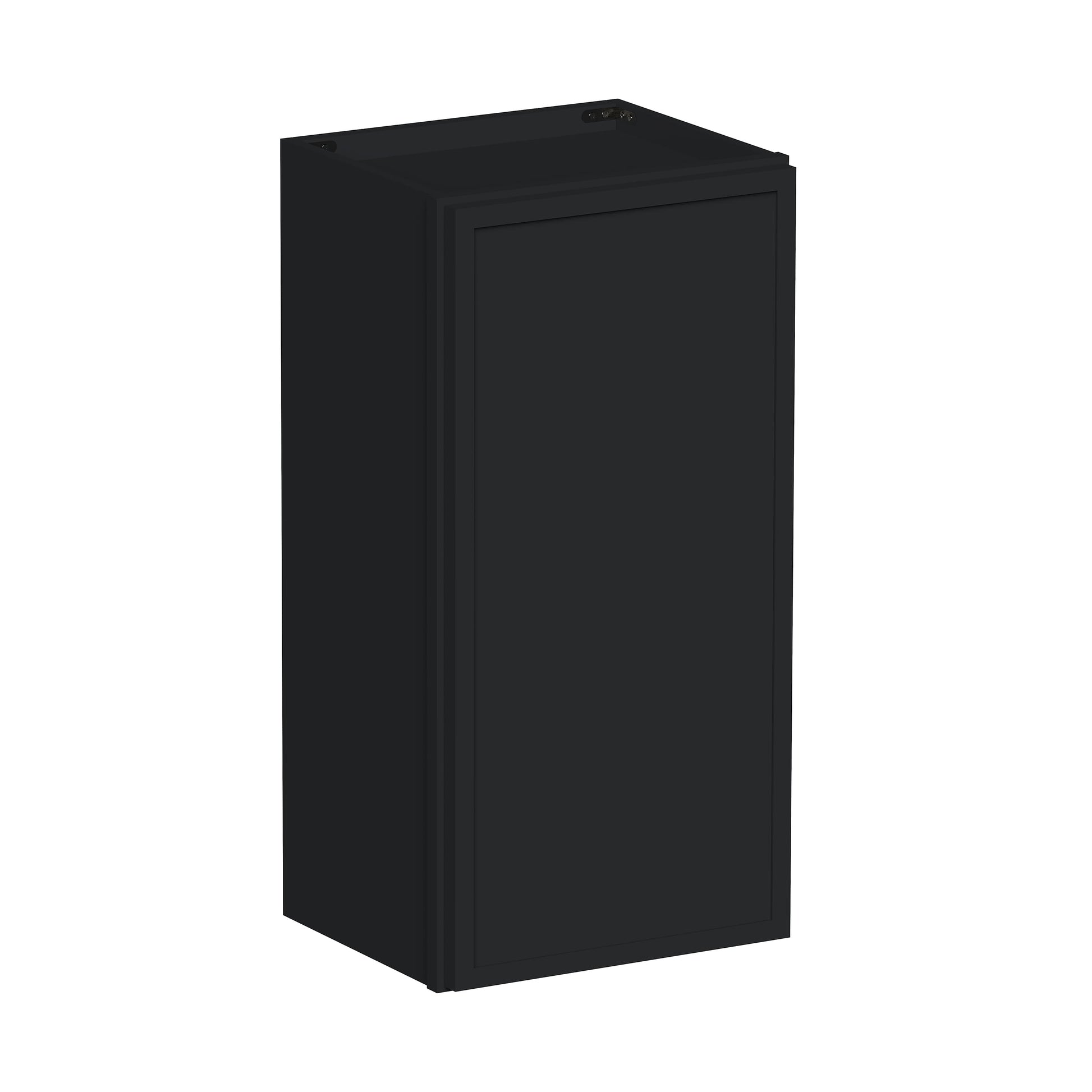 Slim Ebony Black Shaker RTA 9"-21"W x 30"/36"/42"H x 12"D 15-Size Single Door Standard Wall Cabinet