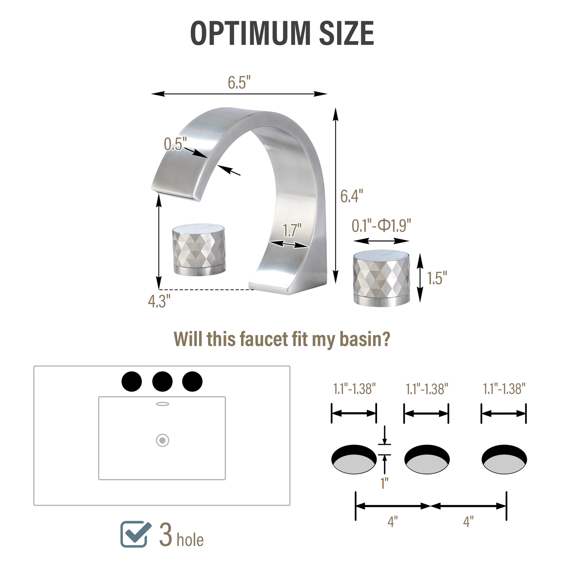 Modern Design 2-Handle Centerset Bathroom Faucet with Pop-up Drain