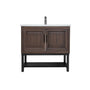 Freestanding Bathroom Vanity with White Ceramic Sink & Hot and Cold Faucet