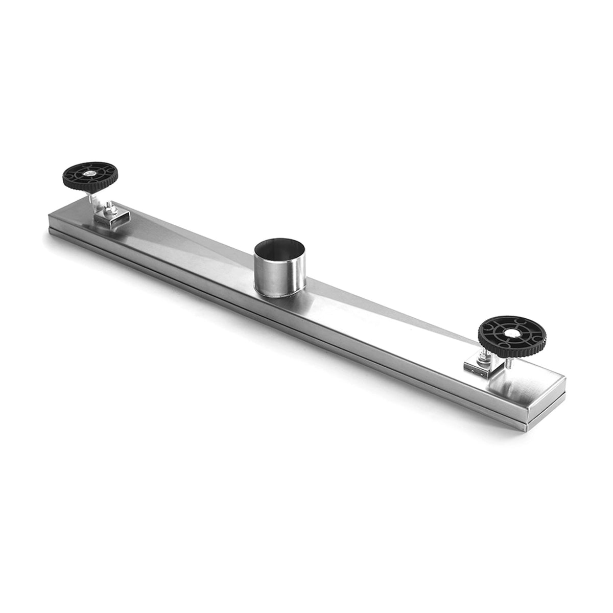 Linear Shower Drain with Brick Pattern Grate Cover and Hair Strainer in 304 Stainless Steel