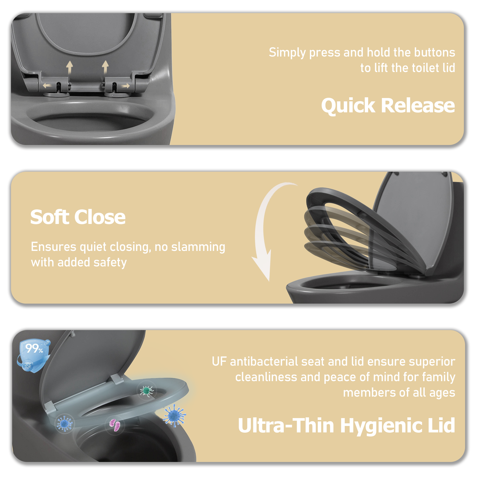 1.1/1.60 GPF Elongated Dual-Flush Floor Mounted One Piece Toilet