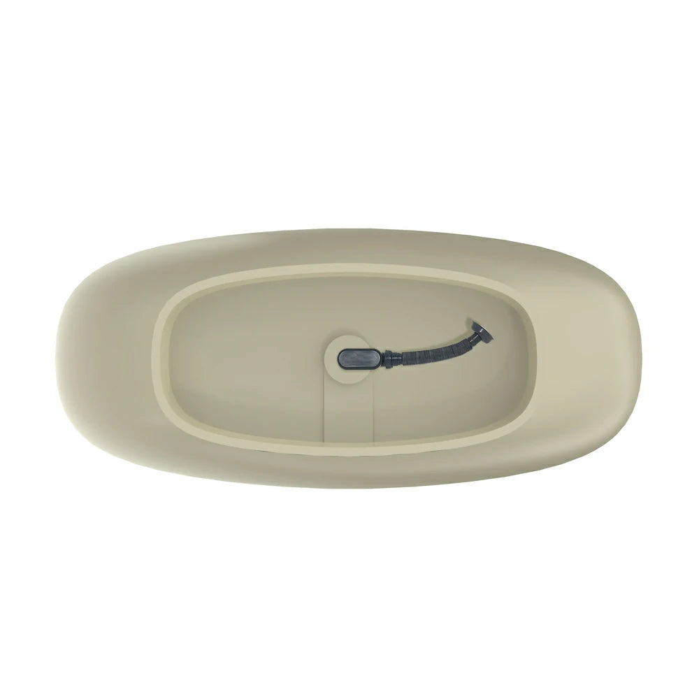67 Inch Freestanding Solid Surface Soaking Bathtub for Bathroom