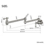 Wall Mounted Pot Filler Faucet with Double Handles, 360° Rotatable Folding Spout, Solid Brass Construction, Anti-Splash Aerator