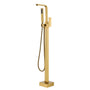 CASAINC Chrome 1 Hand Freestanding Bathtub Faucet with Handheld Shower Head