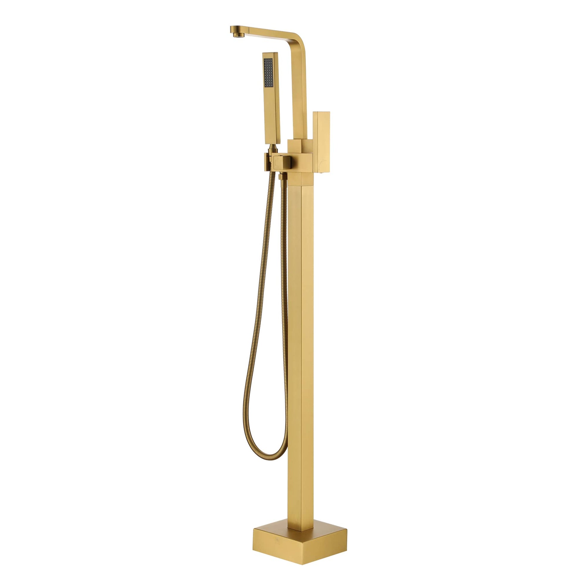 CASAINC Chrome 1 Hand Freestanding Bathtub Faucet with Handheld Shower Head