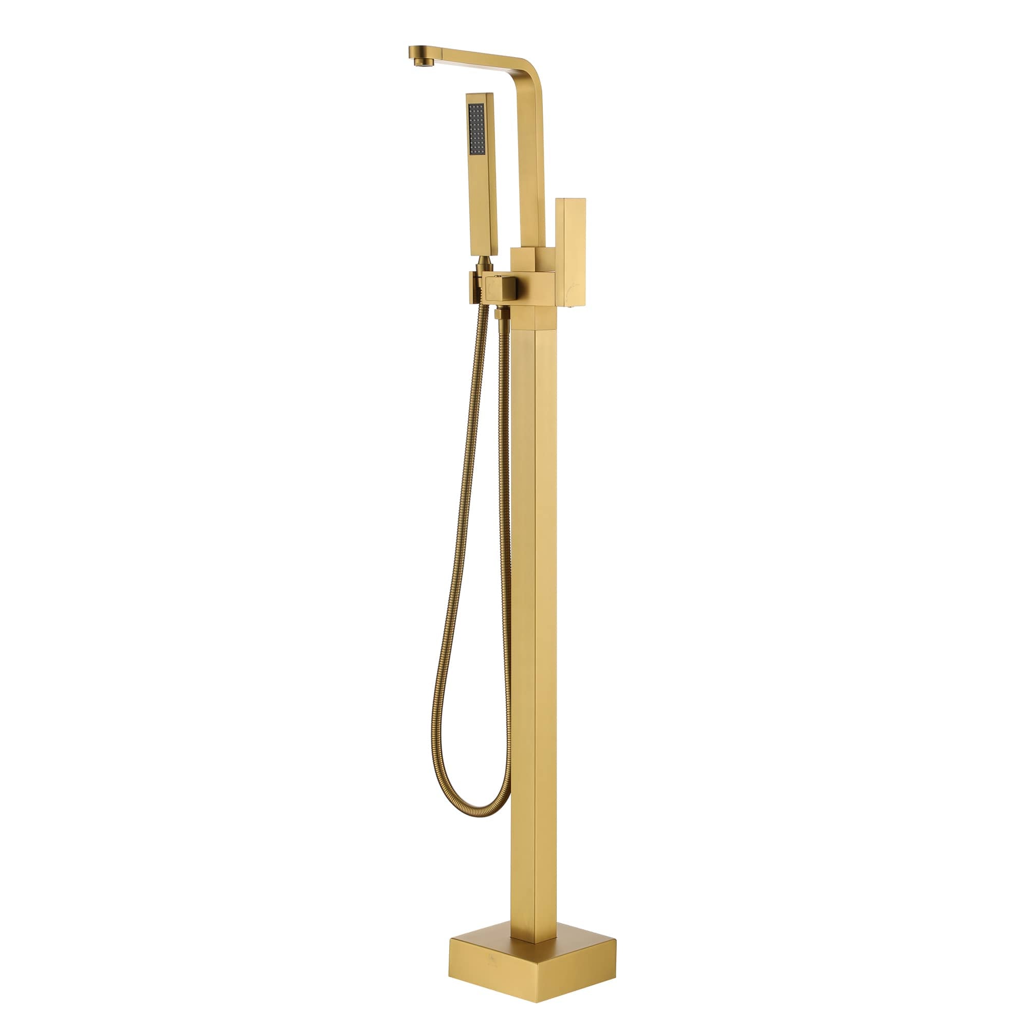 CASAINC Chrome 1 Hand Freestanding Bathtub Faucet with Handheld Shower Head