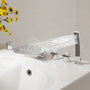 3-Handle 5 Holes Deck-Mounted Bathtub Faucet with Handheld Shower
