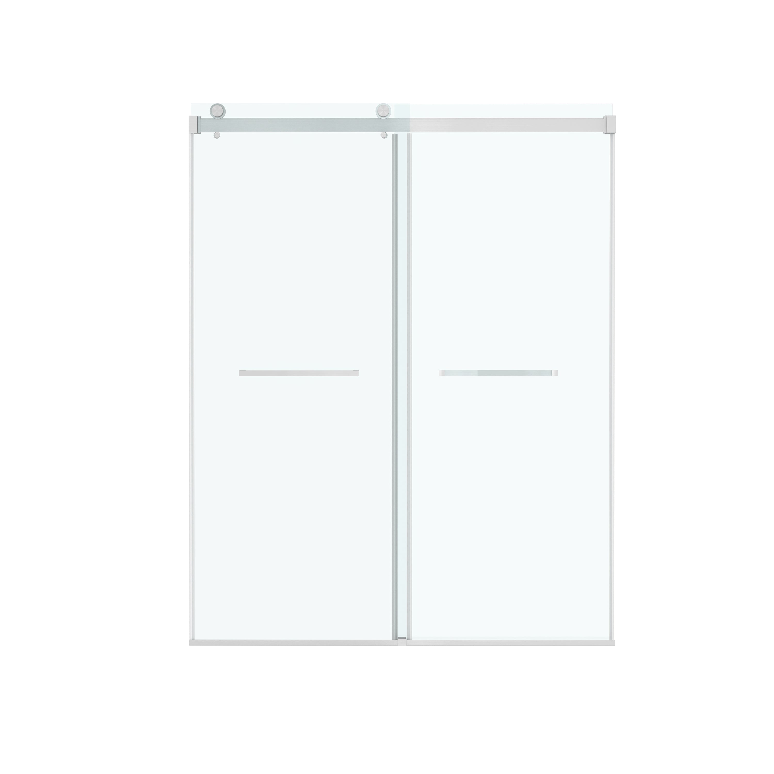 60"x76" Frameless Sliding Shower Door with Soft Close and Clear Tempered Glass