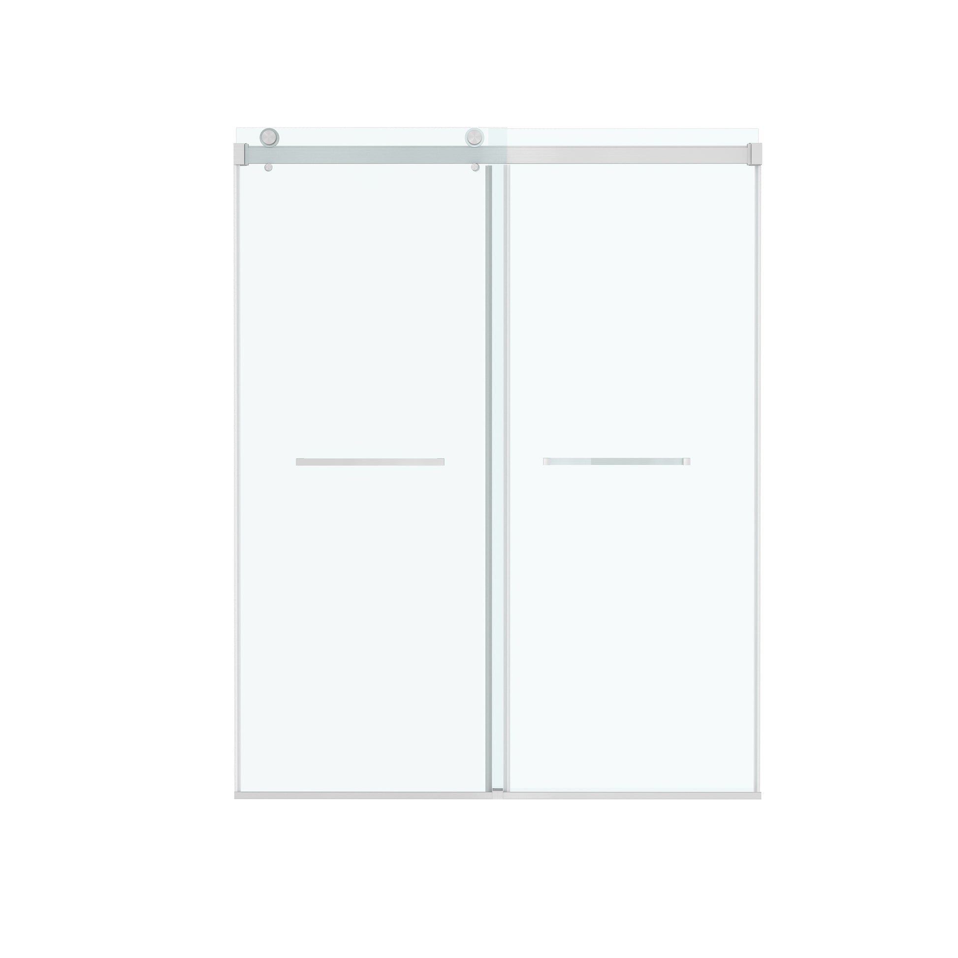 60"x76" Frameless Sliding Shower Door with Soft Close and Clear Tempered Glass