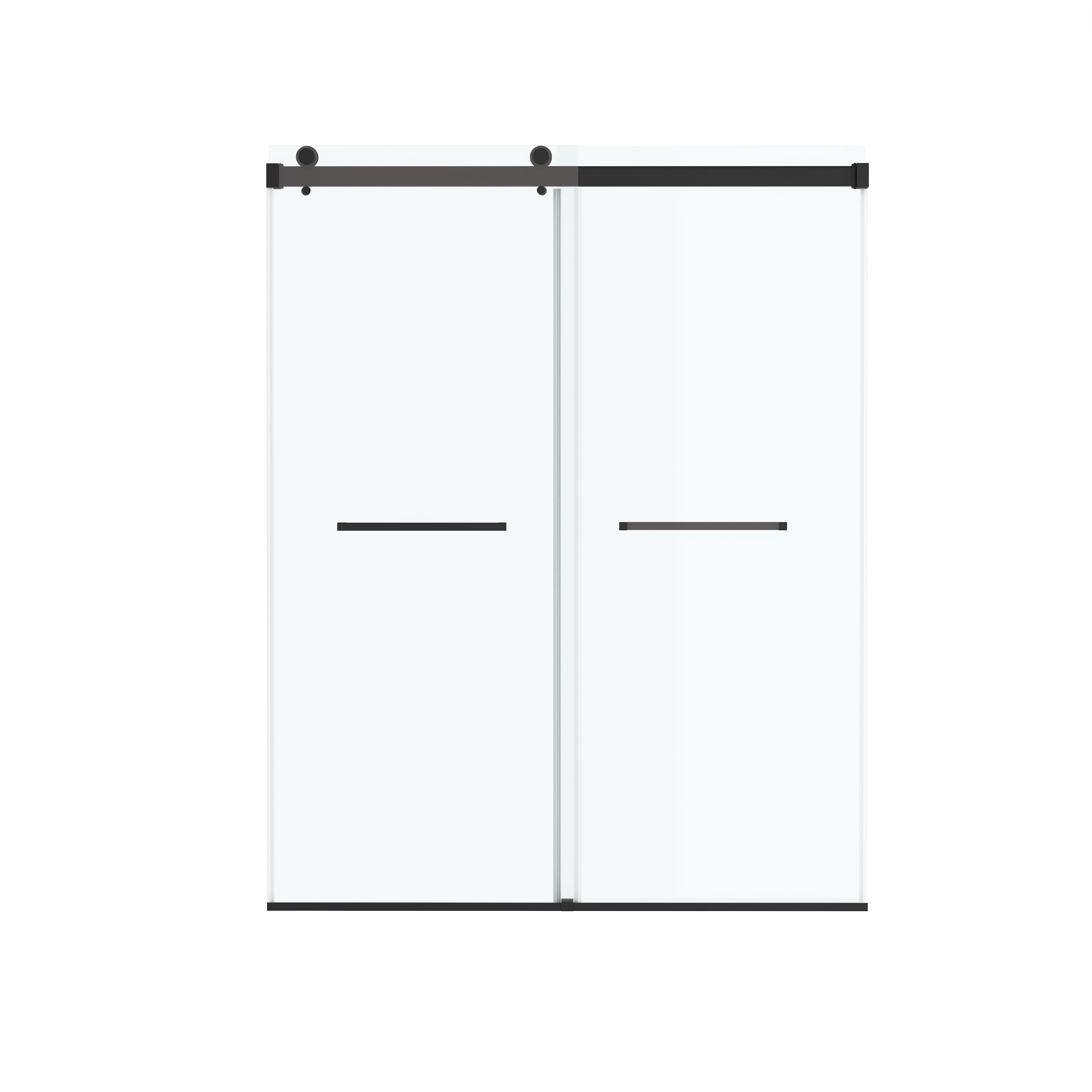 60"x76" Frameless Sliding Shower Door with Soft Close and Clear Tempered Glass