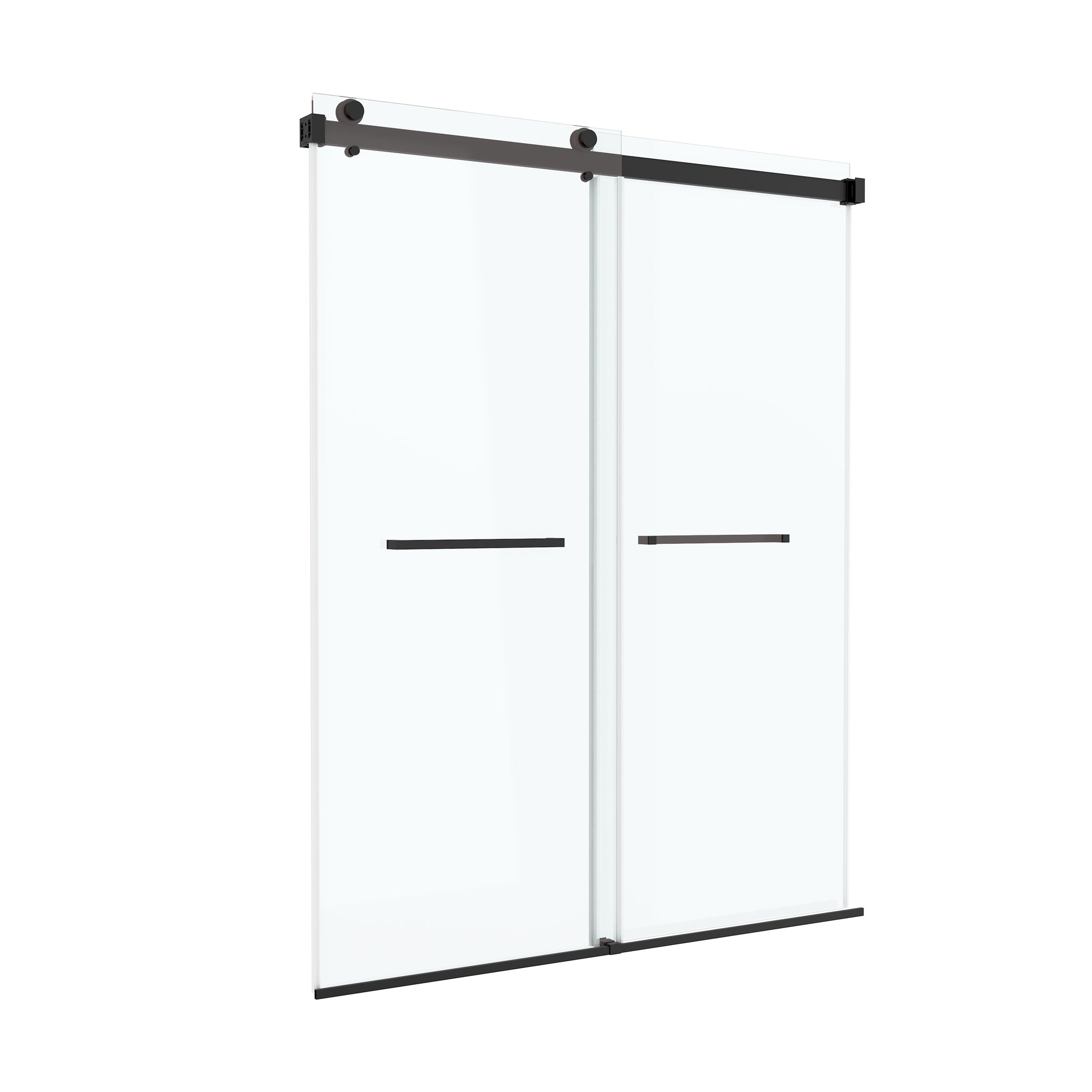 60"x76" Frameless Sliding Shower Door with Soft Close and Clear Tempered Glass