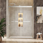 48"x76" Adjustable Frameless Double Sliding Shower Door with Towel Bars
