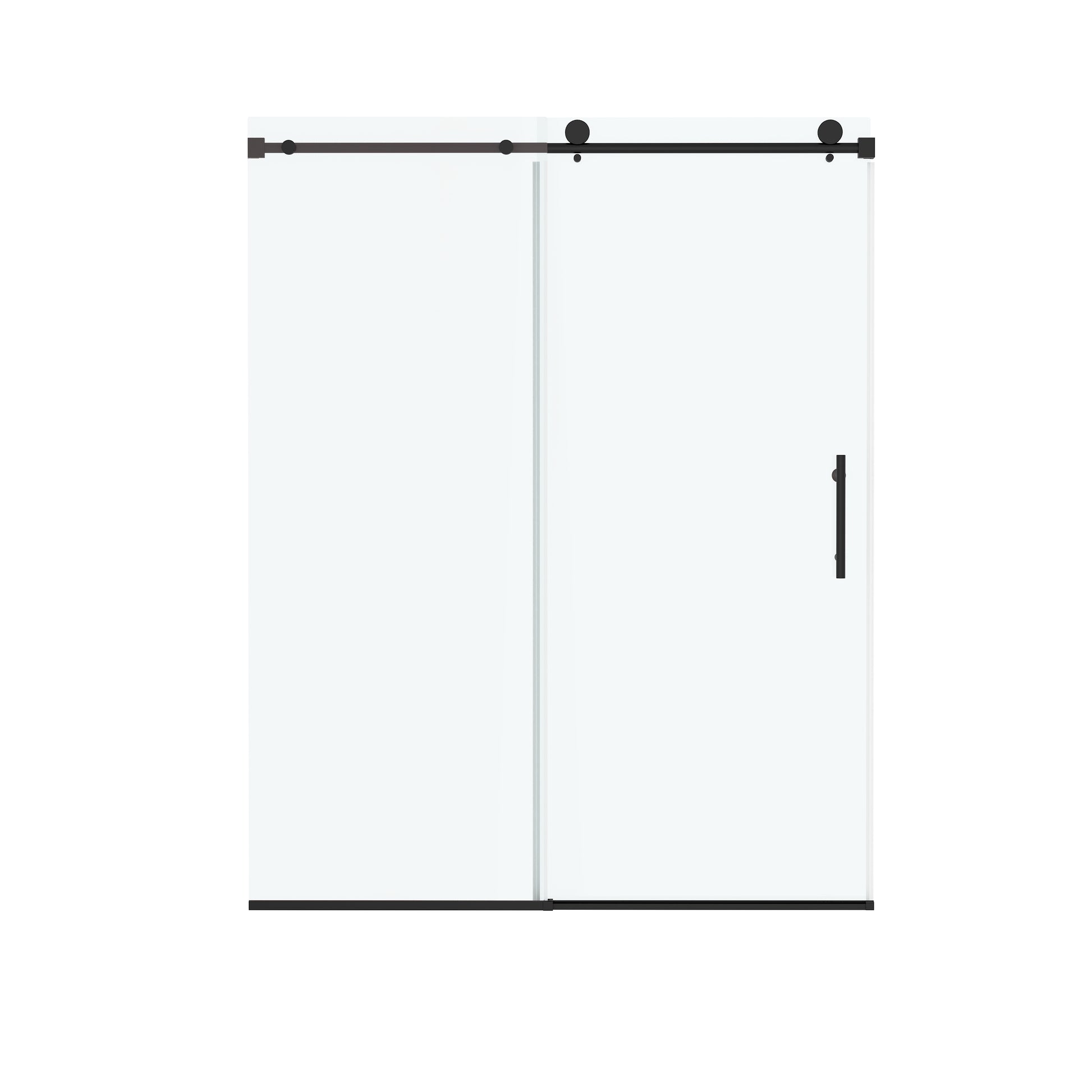 48"x76" Frameless Sliding Shower Door with Soft Close and Clear Tempered Glass