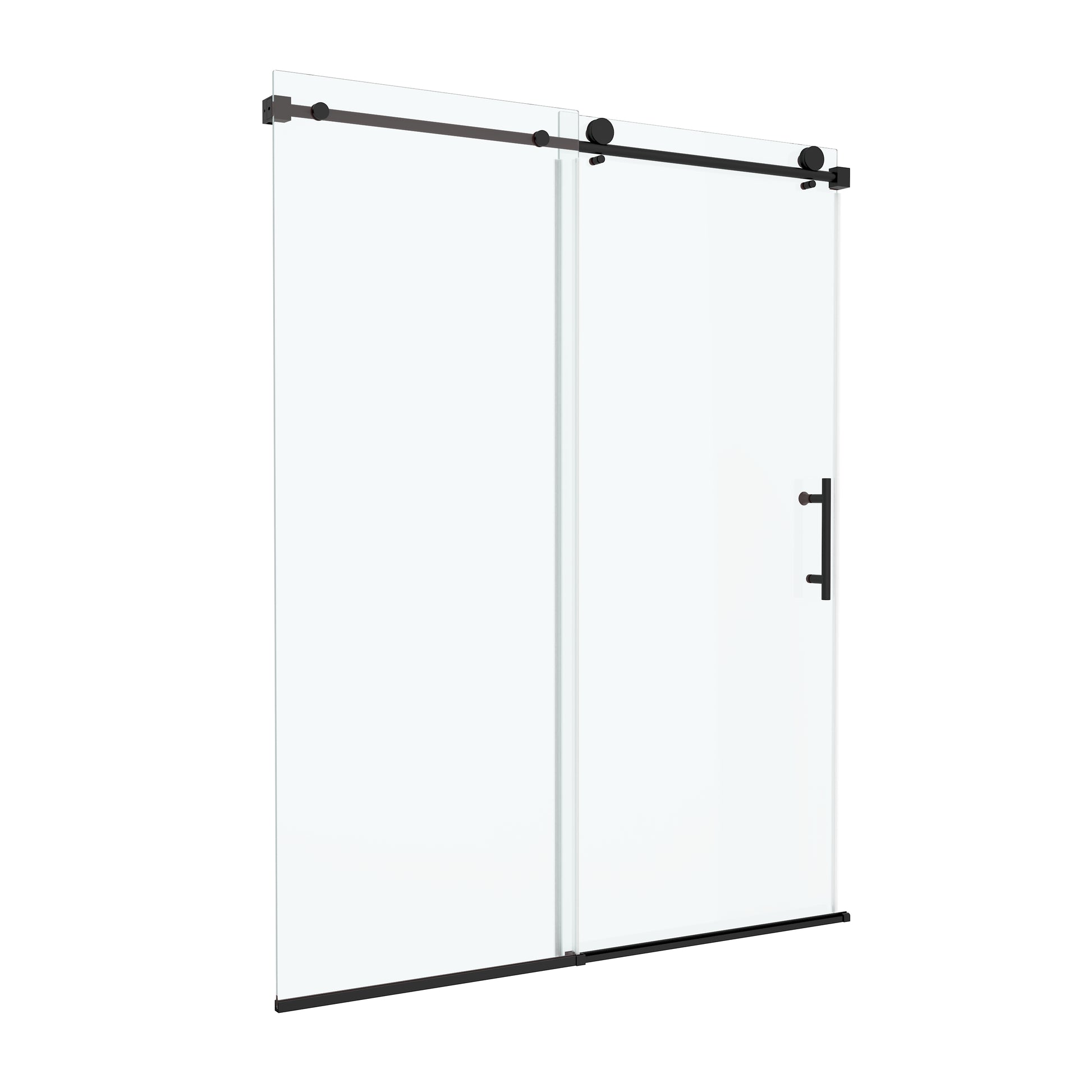 48"x76" Frameless Sliding Shower Door with Soft Close and Clear Tempered Glass