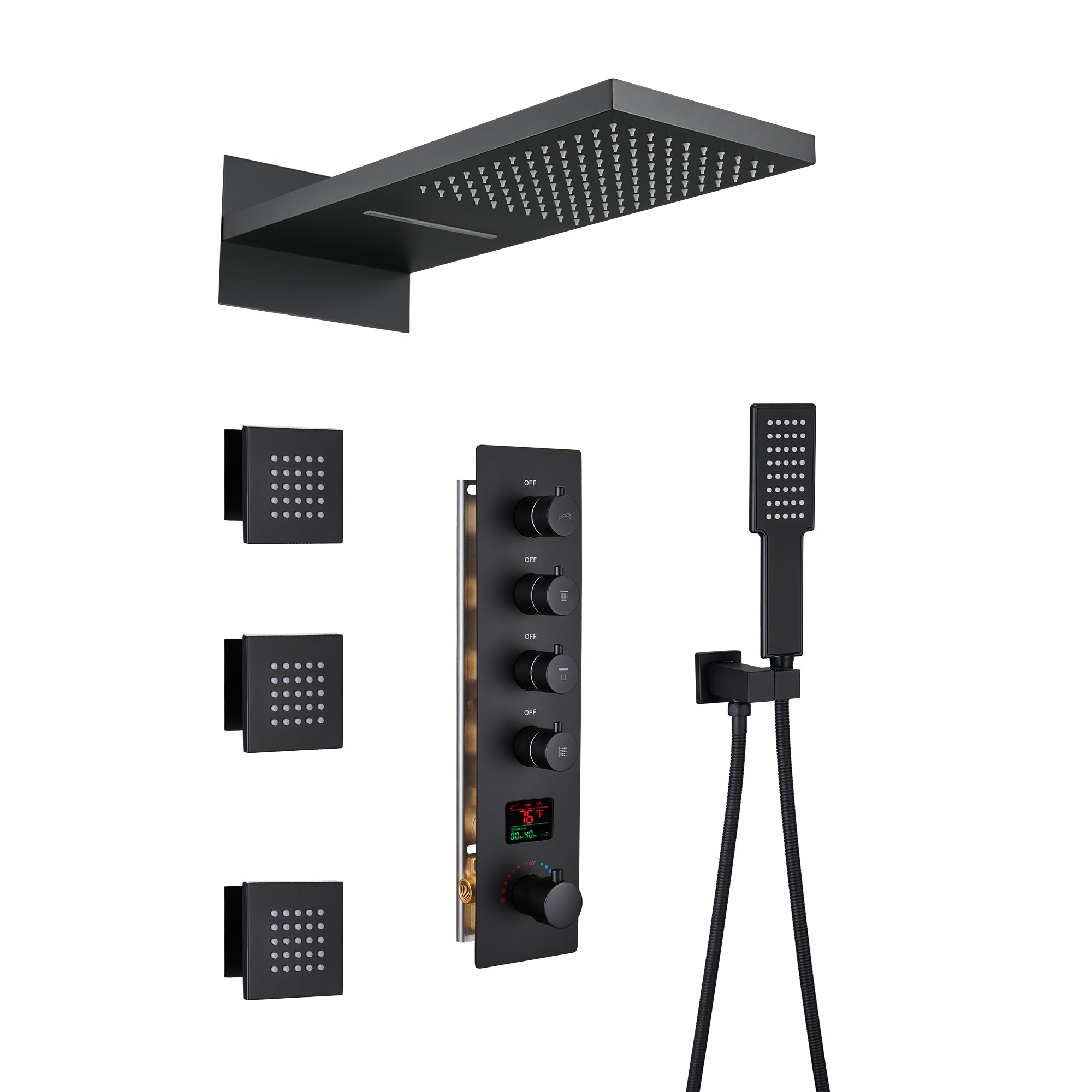 22" Luxury Thermostatic Shower System with Digital Temperature Display