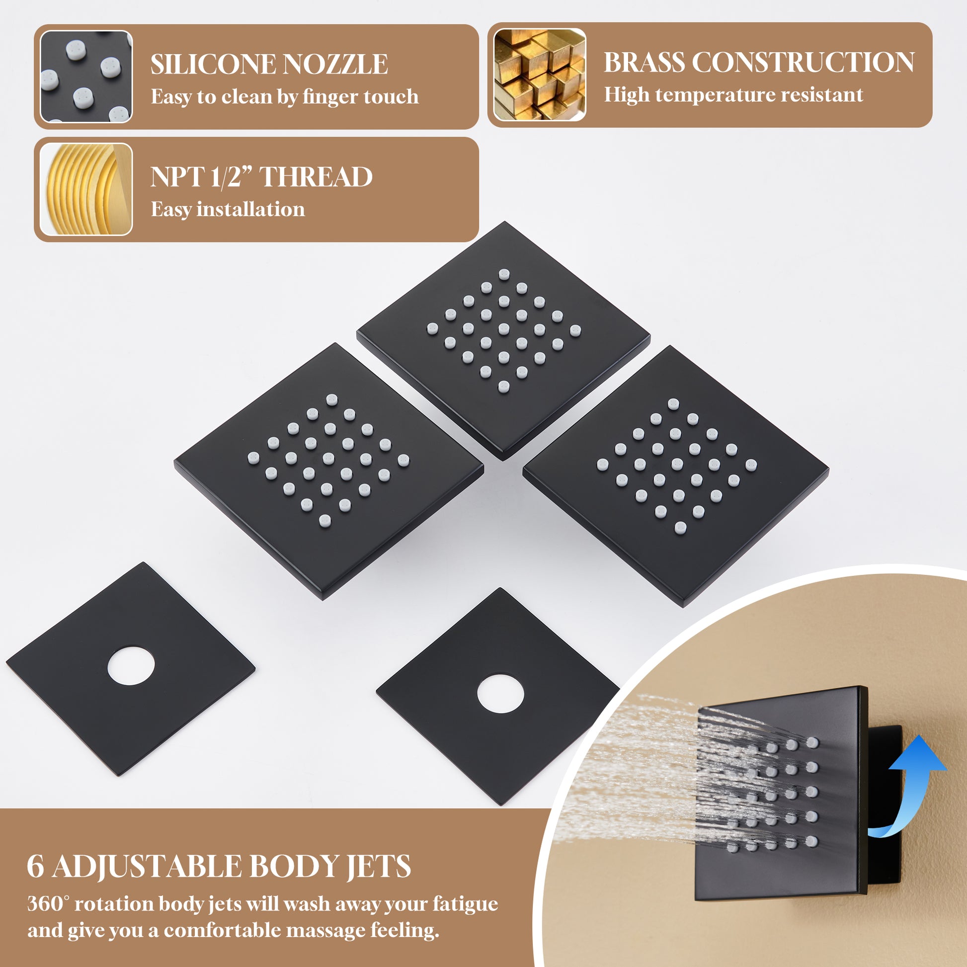 22" Luxury Thermostatic Shower System with Digital Temperature Display