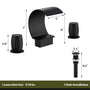 Arc Waterfall Spout Bathroom Faucet with Dual Temperature Control Handles