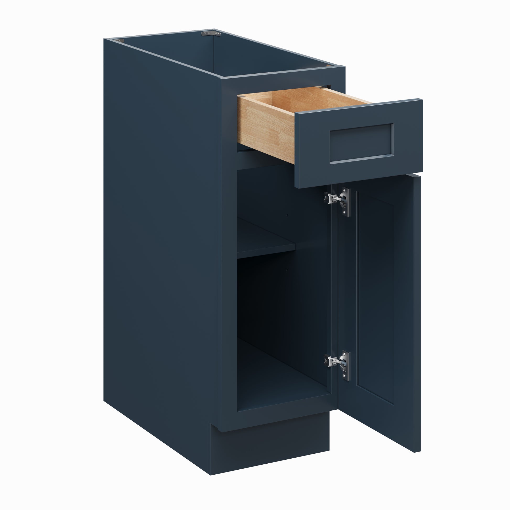 Cyber Grey RTA 12"W x 24"D x 34.5"H Base Cabinet with 1 Drawer and 1 Door