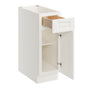 Glacier White RTA 12"W x 24"D x 34.5"H Base Cabinet with 1 Drawer and 1 Door