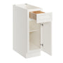 Pearl White RTA 12"W x 24"D x 34.5"H Base Cabinet with 1 Drawer and 1 Door