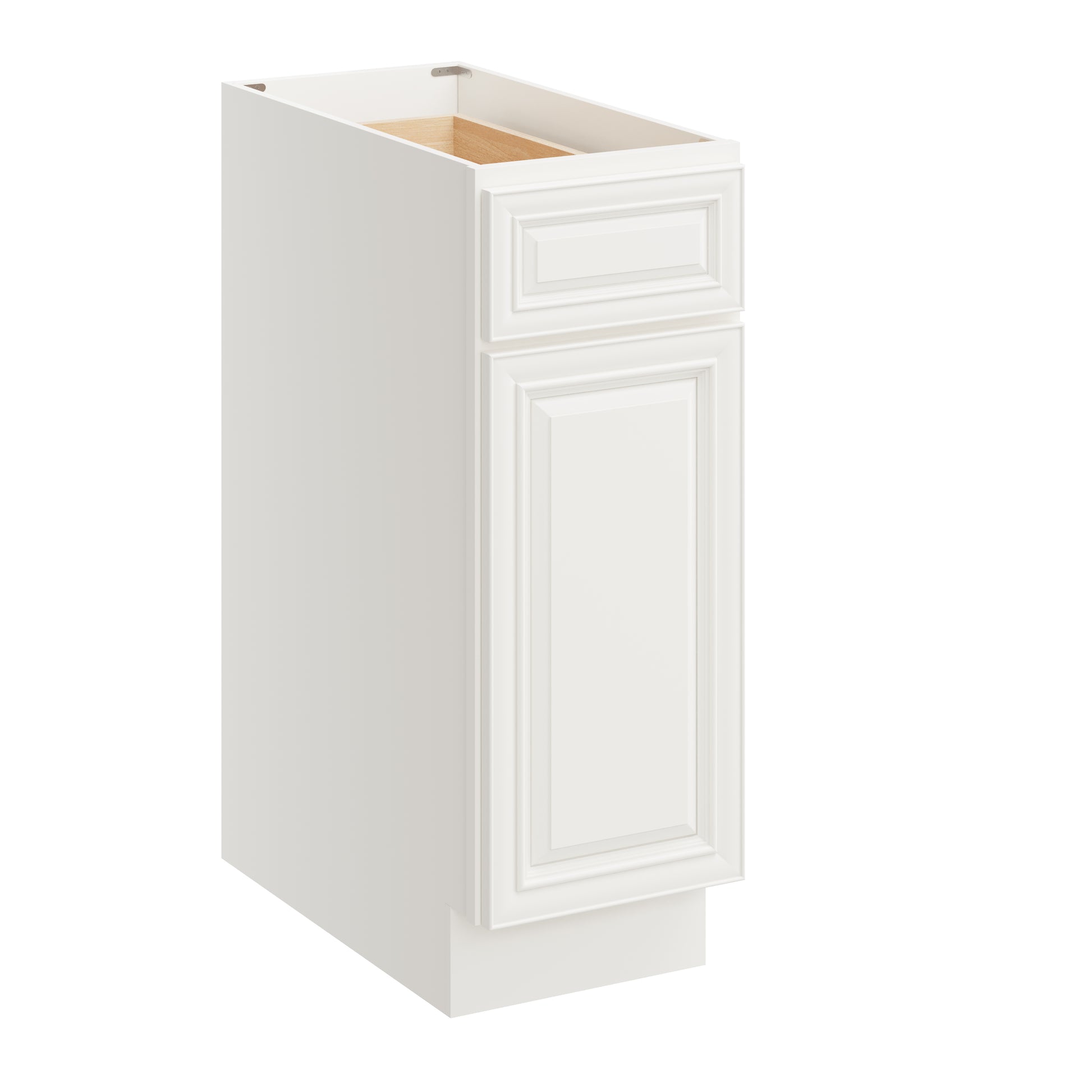 Pearl White RTA 12"W x 24"D x 34.5"H Base Cabinet with 1 Drawer and 1 Door