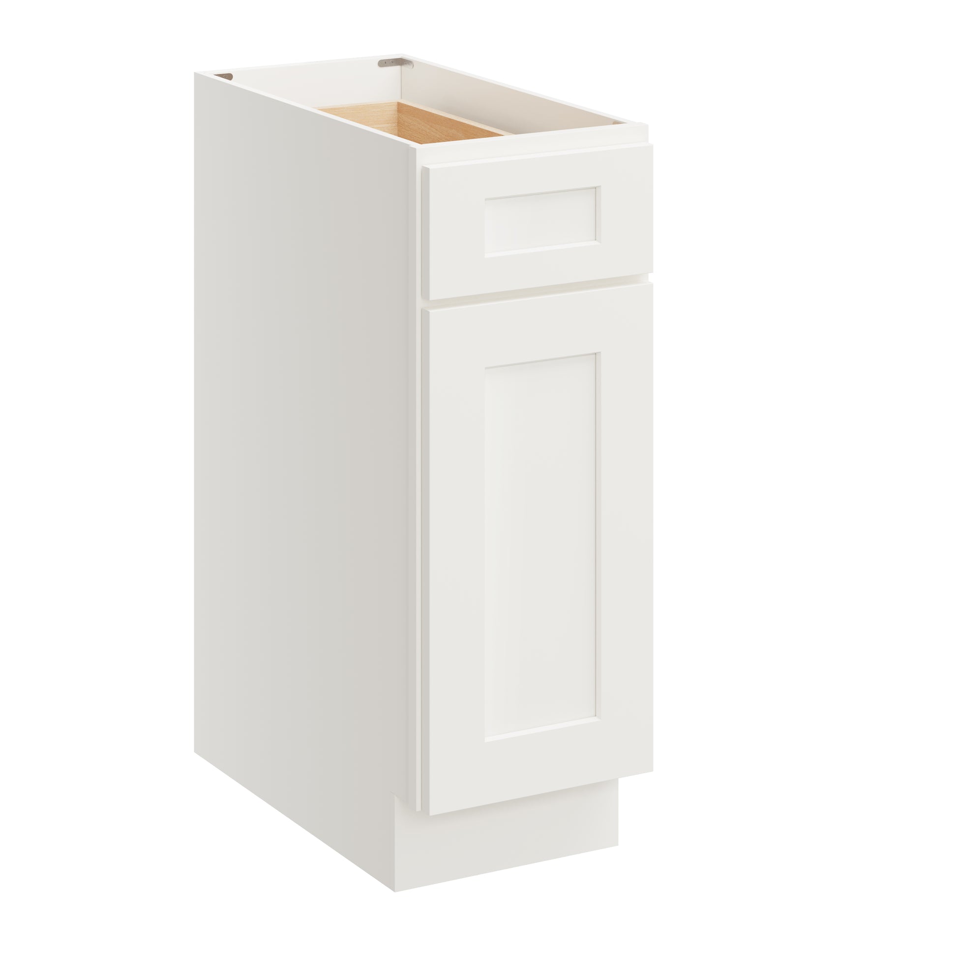 White Shaker RTA 12"W x 24"D x 34.5"H Base Cabinet with 1 Drawer and 1 Door
