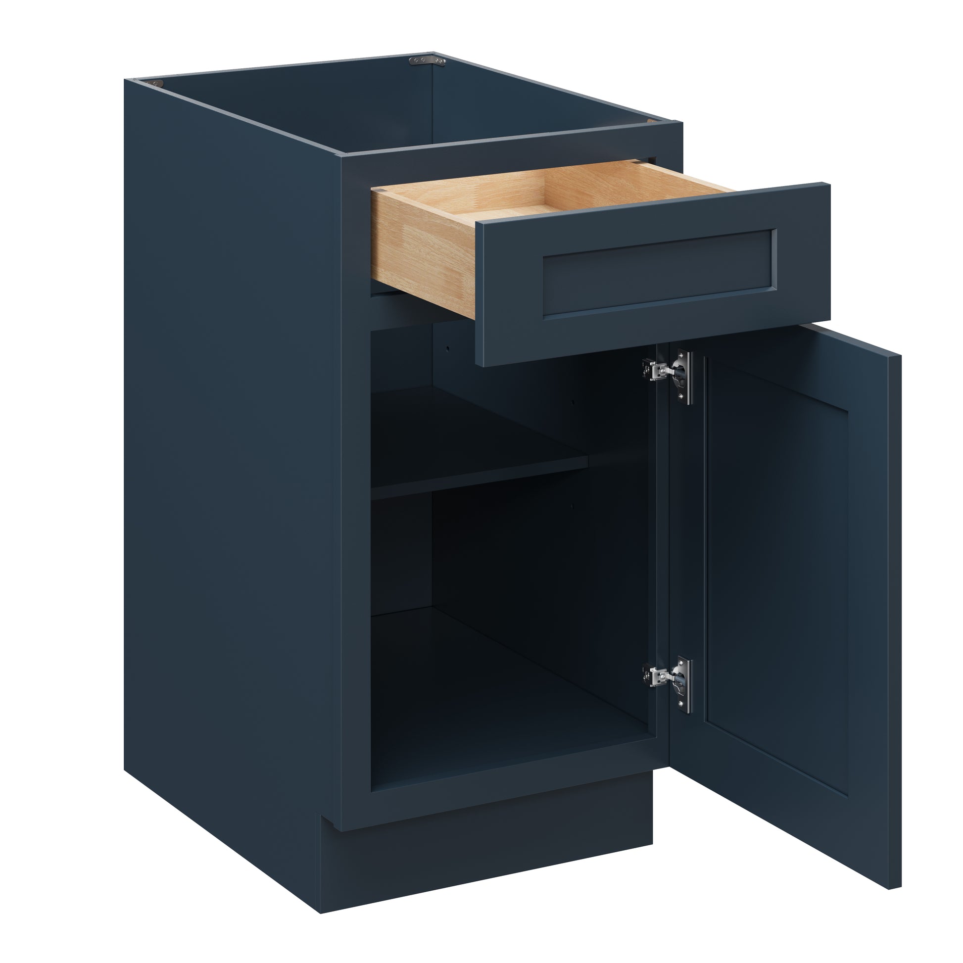 Cyber Grey RTA 18"W x 24"D x 34.5"H Base Cabinet with 1 Drawer and 1 Door