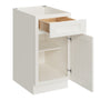 White Shaker RTA 18"W x 24"D x 34.5"H Base Cabinet with 1 Drawer and 1 Door