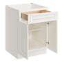 Glacier White RTA 24"W x 24"D x 34.5"H Base Cabinet with 1 Drawer and 2 Doors