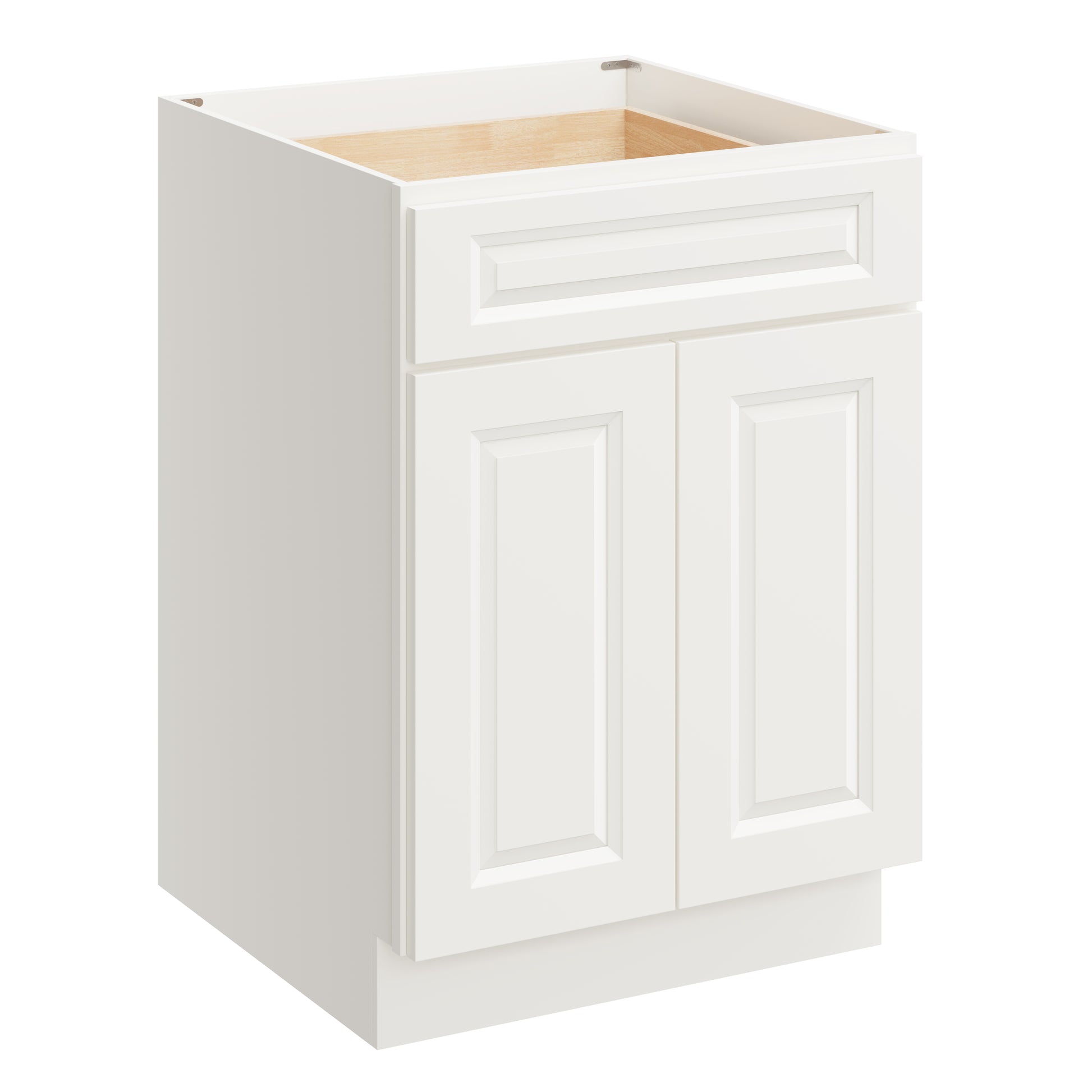 Glacier White RTA 24"W x 24"D x 34.5"H Base Cabinet with 1 Drawer and 2 Doors