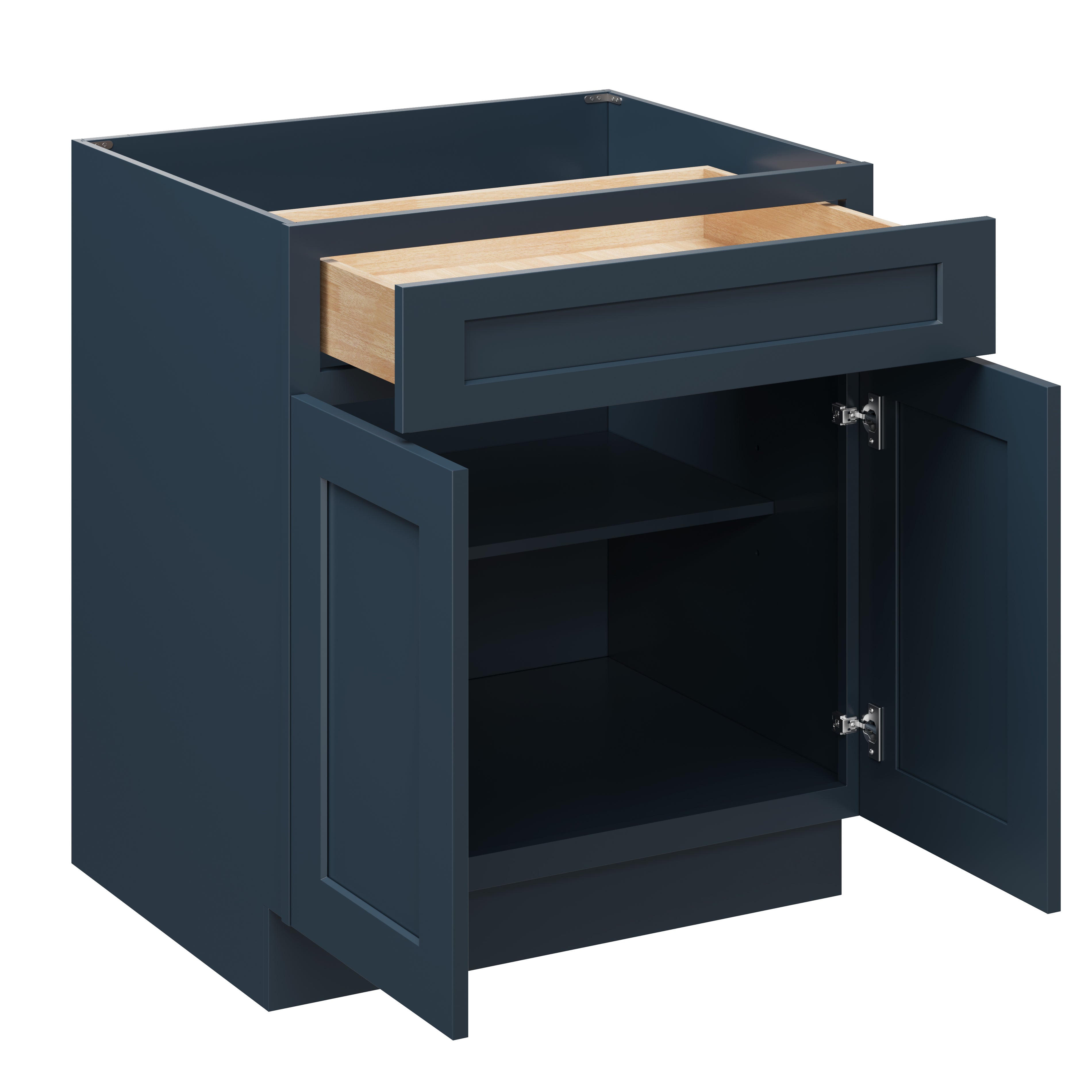 Cyber Grey RTA 30"W x 24"D x 34.5"H Base Cabinet with 1 Drawer and 2 Doors