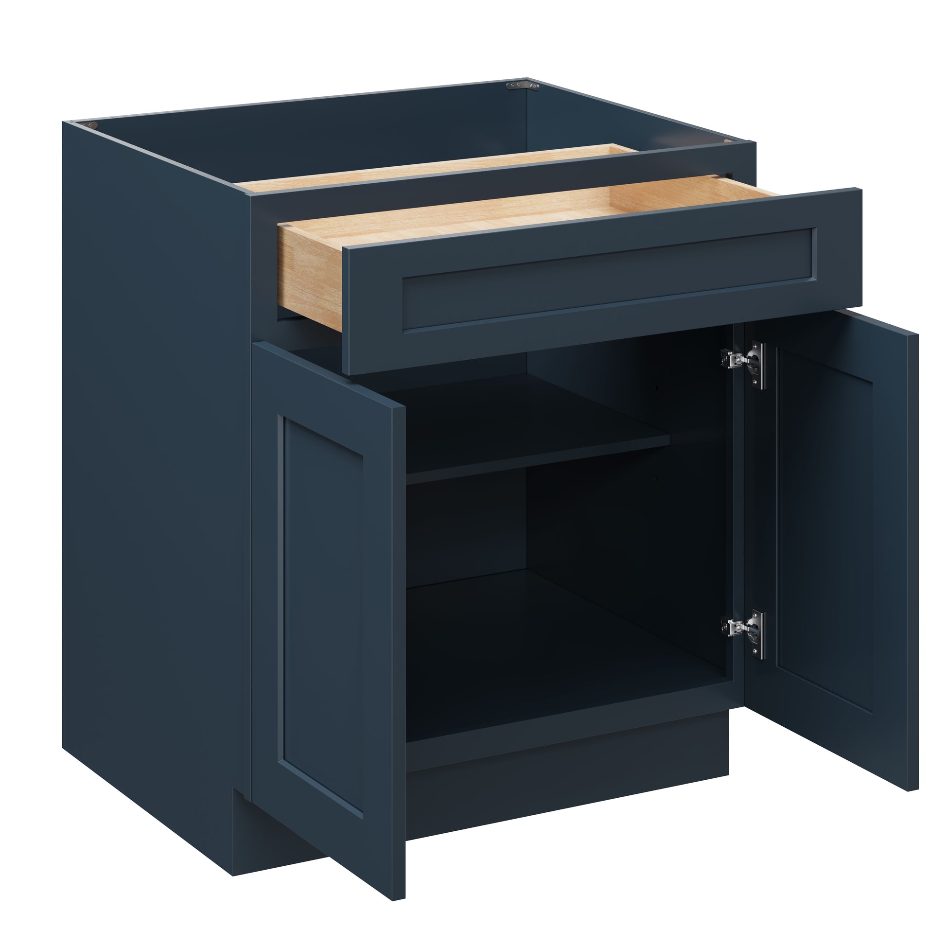 Cyber Grey RTA 30"W x 24"D x 34.5"H Base Cabinet with 1 Drawer and 2 Doors