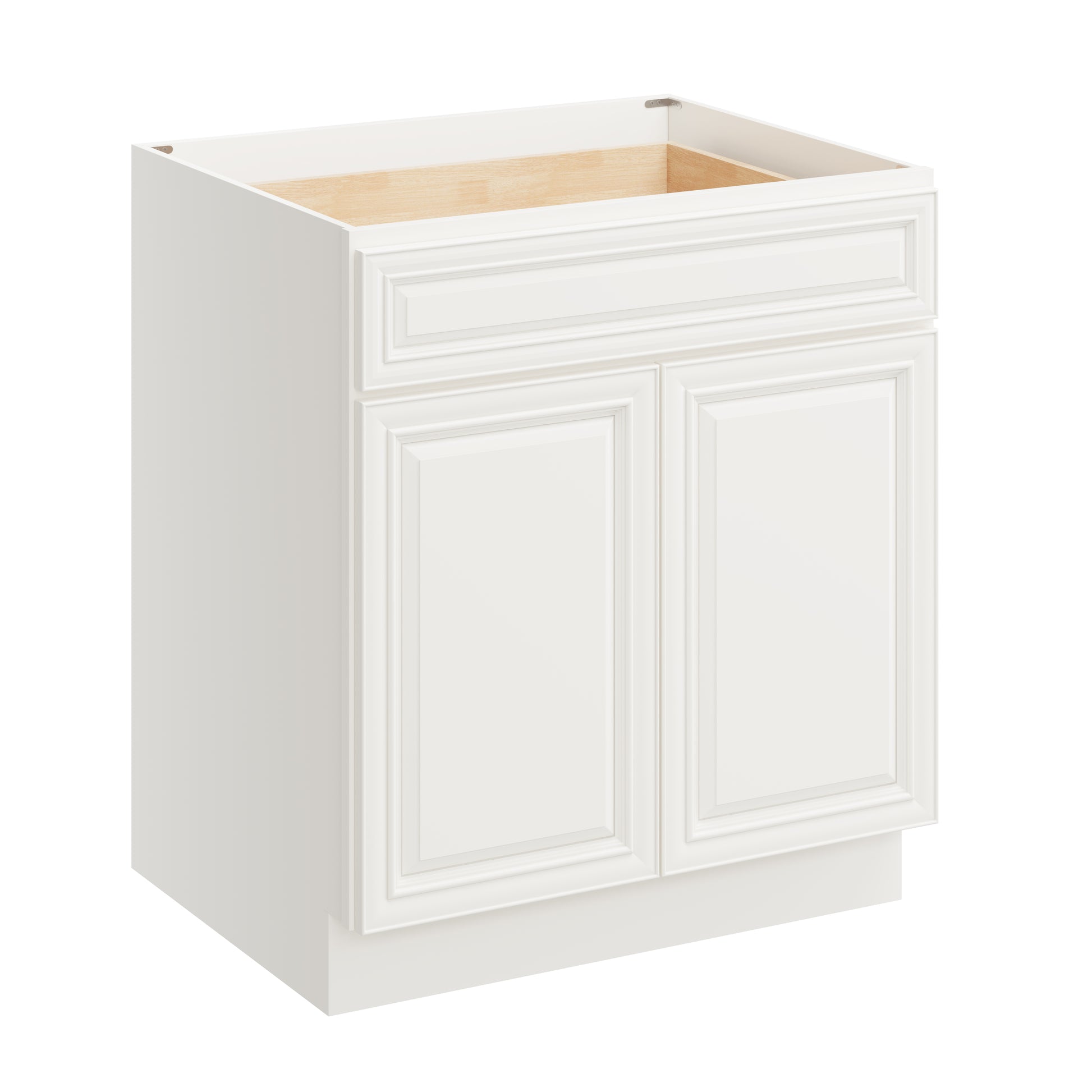 Pearl White RTA 30"W x 24"D x 34.5"H Base Cabinet with 1 Drawer and 2 Doors