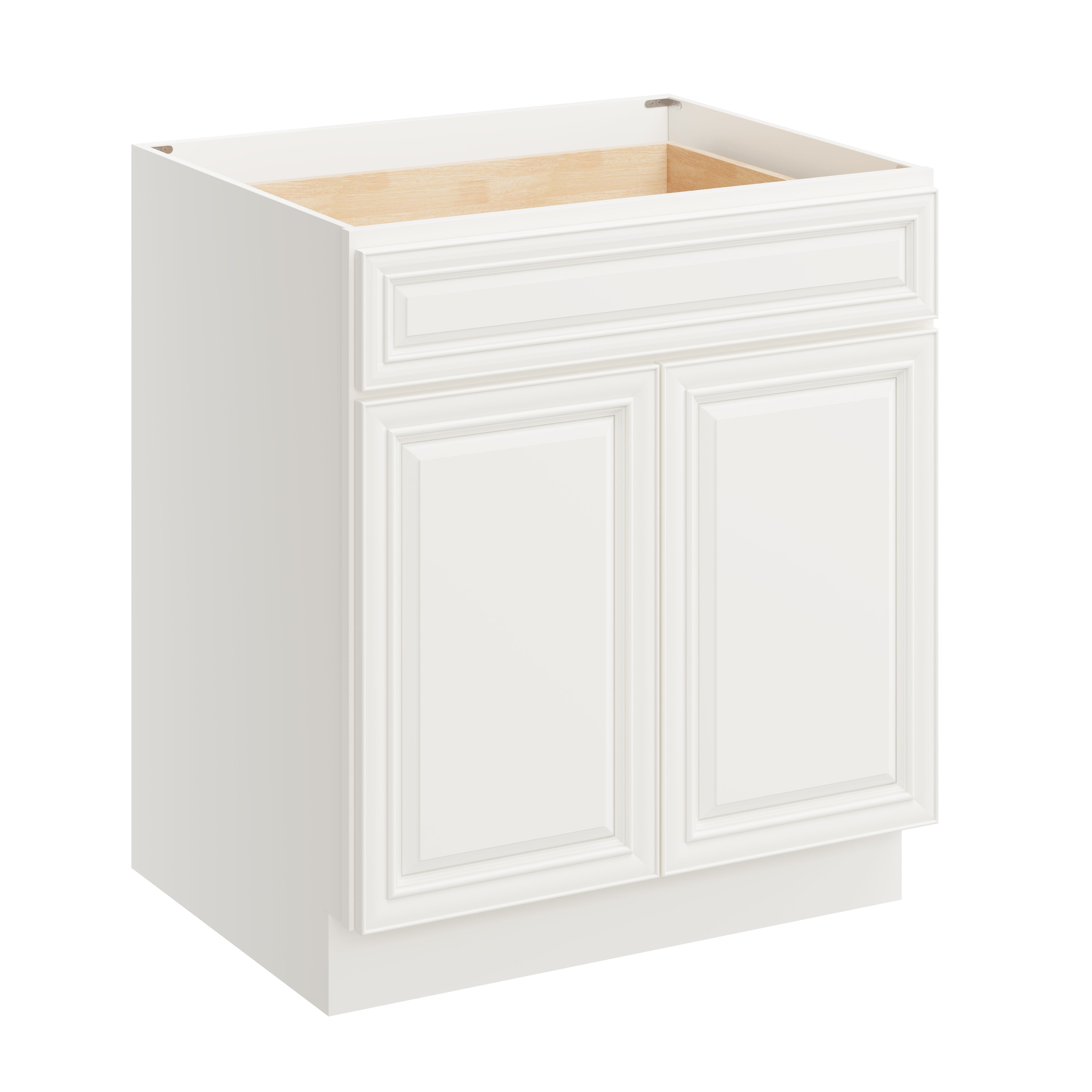 Pearl White RTA 30"W x 24"D x 34.5"H Base Cabinet with 1 Drawer and 2 Doors