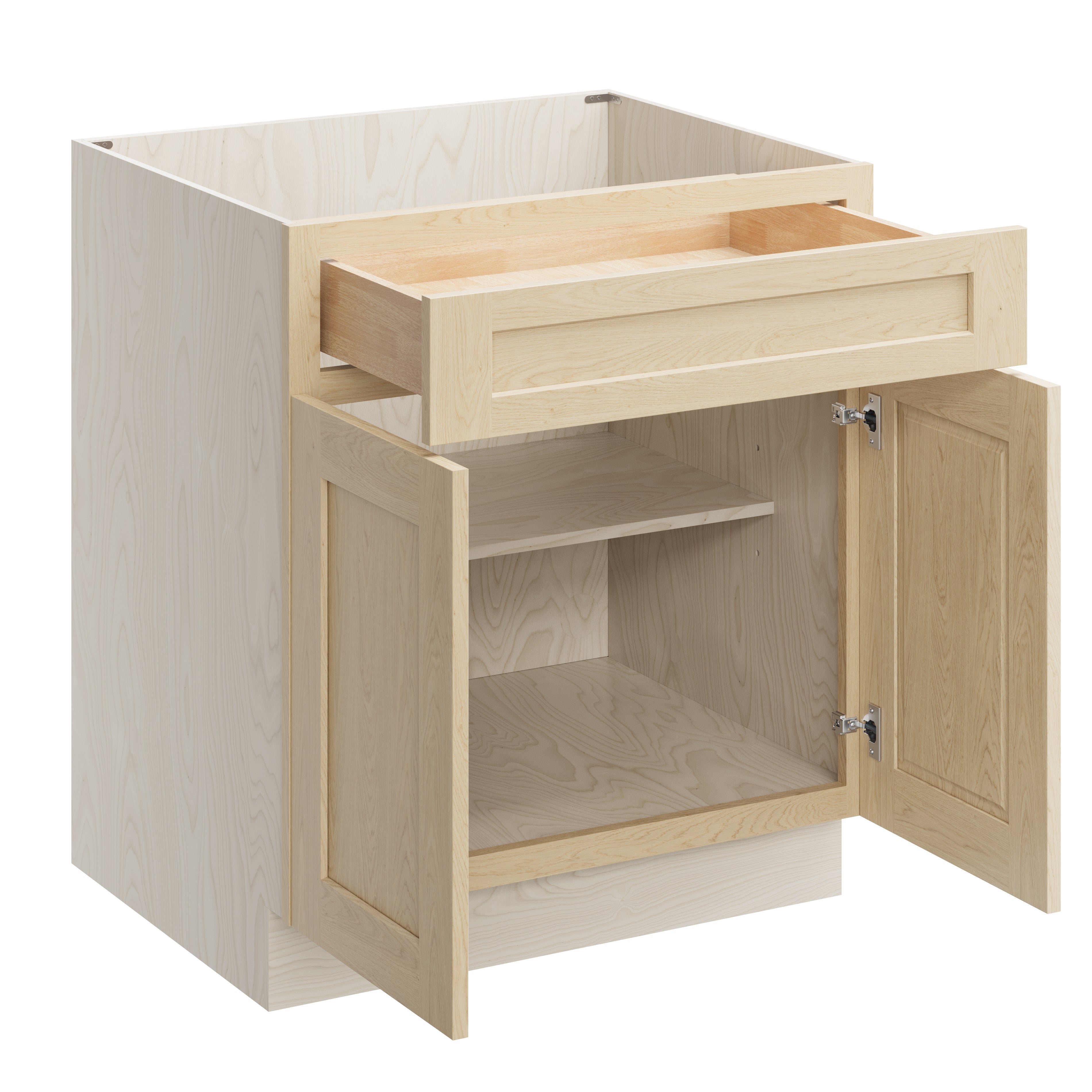 Versa Shaker RTA 30"W x 24"D x 34.5"H Base Cabinet with 1 Drawer and 2 Doors