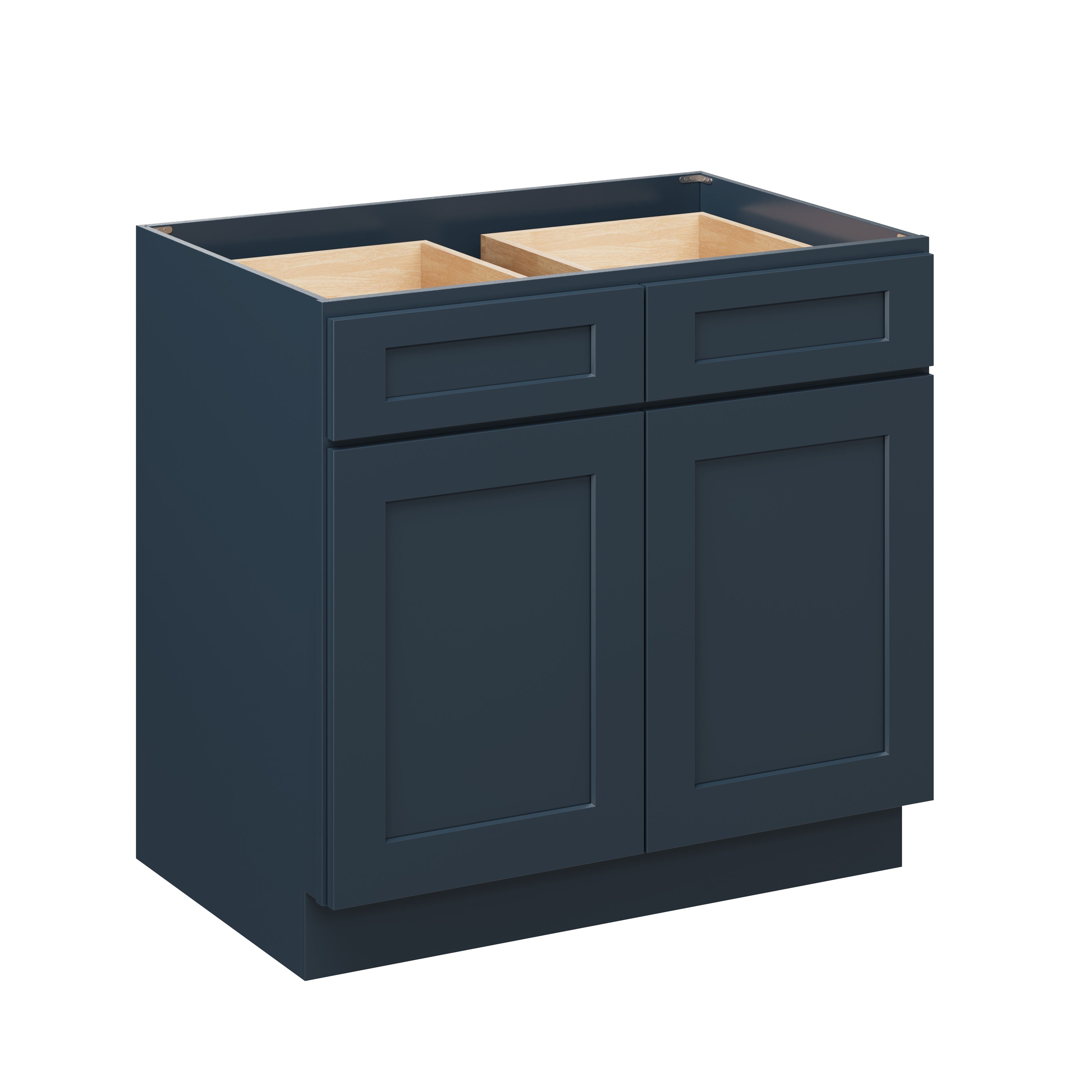 Cyber Grey RTA 36"W x 24"D x 34.5"H Base Cabinet with 2 Drawers and 2 Doors