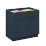 Cyber Grey RTA 36"W x 24"D x 34.5"H Base Cabinet with 2 Drawers and 2 Doors