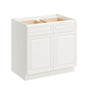 Pearl White RTA 36"W x 24"D x 34.5"H Base Cabinet with 2 Drawers and 2 Doors